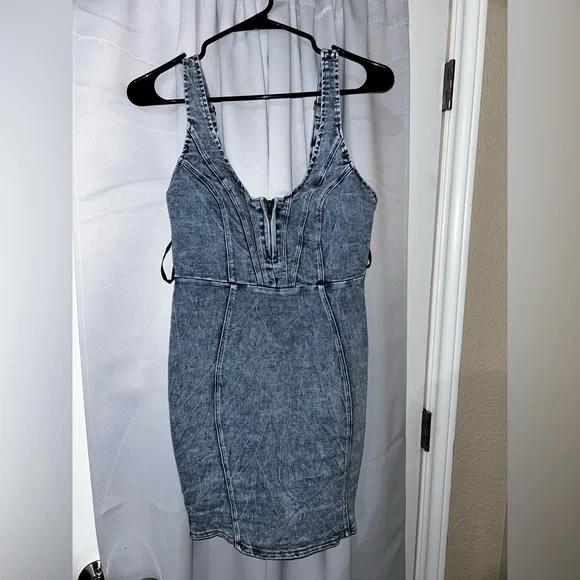 hello molly denim dress Denim Day Dresses
